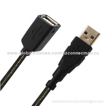USB2.0 AM to AF Extension Cable, Molded Shell Type Connector